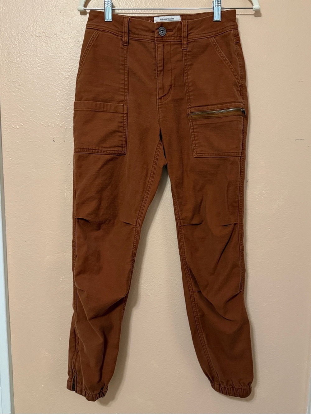 REI Co-op Trailsmith Jogger Pants Women’s 2 Rust Cargo Hiking - Picture 3 of 14